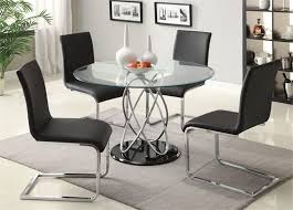 48 Aina I Round Glass Table Set 48 Glass Table With 4 Chairs Round Dining Table Sets Contemporary Dining Room Sets Round Glass Table