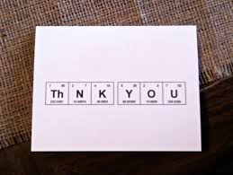periodic table of the elements thnk you thank you card set of 6 100 recycled eco friendly card set periodic table words teacher gifts
