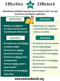 Effective Vs Efficient Difference Between Efficient Vs Effective Confused Words Learn English Words English Vocabulary Words Learn English Vocabulary