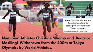 Christine mboma is a namibian athlete. Namibian Christine Mboma And Beatrice Masilingi Have Been Withdrawn From 400m At Tokyo Olympics Youtube