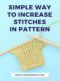 What does m1 mean in knitting? How To Increase Stitches In Pattern 10 Rows A Day Knitting Increase Knitting Tutorial Circular Knitting