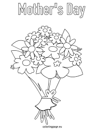 Mother S Day Bouquet Flowers Coloring Page Coloring Pages Mothers Day Coloring Pages Flower Coloring Pages