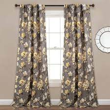 84 X52 Tania Floral Back Tab Room Darkening Window Curtain Panels Gray Yellow Lush Decor Floral Room Lush Decor Yellow Gray Room