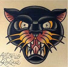 Pin By Steve Martin On Traditional Tattoos Traditional Panther Tattoo Wolf Tattoo Traditional Traditional Tattoo Art