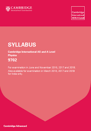 Cie Physics As A Level 9702 Specification Exam June November 2016 2018 Http Www Cie Org Uk Images 164526 2016 20 Syllabus Cambridge Advanced Uk Education
