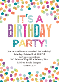 Colorful Confetti Birthday Party Invitation Paper Source Birthday Invitations Kids Party Invitations Confetti Party Theme