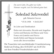 # перевод песни soledad (westlife). Traueranzeigen Von Soledad Salzwedel Schwaebische De Trauerportal