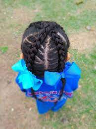 Hairstyle For Little Girls I Did This Style For My Daughter S Ceremony For Taekwondo Sports Hair And Hai Little Girl Braids Little Girl Hairstyles Sport Hair