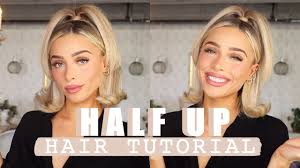 Cute short haircuts are very varied and trendy right now. Half Up Flipped Ends Hair Tutorial Kim K Inspired Youtube