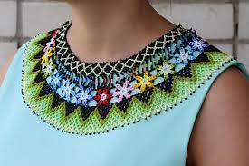 Beaded Necklace Huichol Necklace Beaded Bib Necklace Seed Etsy Beaded Bib Necklace Seed Bead Necklace Aztec Necklaces