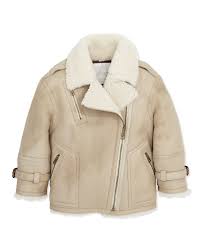 Burberry Shearling Leather Biker Jacket 6y 10y Fur Leather Jacket Girls Designer Clothes Biker Jacket