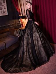 Black Wedding Dress Princess Lace Backless Quinceanera Dress Long Sleeve Illusion Be Lace Princess Wedding Dresses Princess Wedding Dresses Quinceanera Dresses