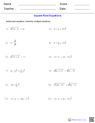 Read instructions and follow all steps for each problem exactly as purpose: Solving Quadratic Equations With Square Roots Worksheet Answers Tessshebaylo