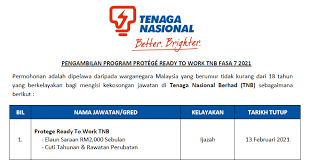Soalan latihan tahun 1 hingga 5. Pengambilan Protege Ready To Work Tenaga Nasional Berhad Tnb Fasa 7 2021 Elaun Saraan Rm2 000