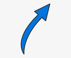 White upward arrow with thin lines and sharp edges. Blue Arrow Clipart Long Curved Arrow Clipart Transparent Png 342x593 Free Download On Nicepng
