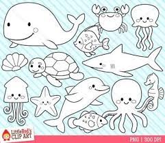 Ocean Animals Clip Art Animal Clipart Ocean Animals Sea Creatures Drawing