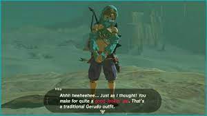 We've seen several other houses and npcs in this village in the life in the ruins trailer. Link Wearing Female Gerudo Clothing In A Screenshot From Breath Of The Download Scientific Diagram