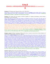 Kingdon Military Service Records: Medals & Campaigns