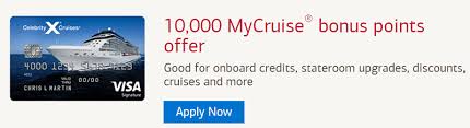 Check spelling or type a new query. Celebrity Cruises Visa Signature Credit Card 10 000 Mycruise Bonus Points 300 Discount Off A Future Cruise