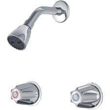 Antique bathroom outdoor shower faucet used refined brass with one casting technology and has chic oil rubbed bronze finish, lotus shaped top shower(8 inch) has silicone water hole and 36cm length to the wall, hand shower has white ceramic handle and elevating holder to up and down through the. Home Impressions Chrome 2 Metal Handle Compression Shower Faucet Hammond Hardware
