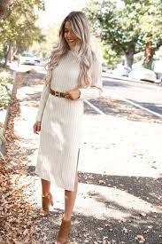 Stevie Beige Mock Neck Long Sleeve Midi Sweater Dress Spring Outfits Classy Cream Dress Outfit Winter Dress Outfits