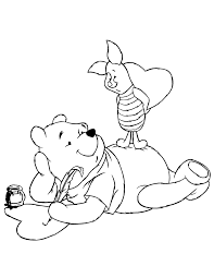 Baby winnie the pooh and friends coloring pages. Winnie The Pooh Valentines Day Coloring Pages Coloring Home