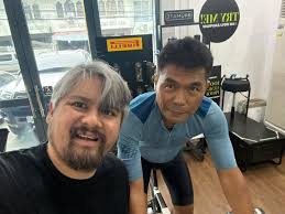 Man looks good in leather for bike riding