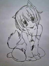risuem sidyashuyu anime devushku koshku risunki anime uroki risovaniya