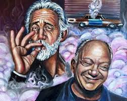 Cheech and Chong Long Sleeve Tie Dye Tee (size L)