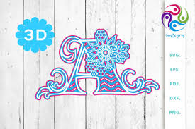 Download 3d Multilayer Floral Chevron Letter A Graphic By Sintegra Creative Fabrica PSD Mockup Templates