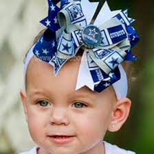 Dallas Cowboys Baby Headband Girls Hair Bow Clip Nfl Fancy Hair Bows Dallas Cowboys Baby Baby Cowboy