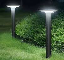 Round UFO Shaped LED Waterproof Solar Path Lights Outdoor Post Lights