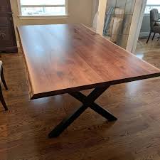 First Table Delivery Of The Week Done A Live Edge Walnut Dining Table On Our Satin Black X Leg Live Edge Walnut Dining Table Walnut Dining Table Dining Table