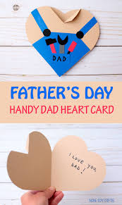 Be sure not to cut through the fold—it is needed to hinge the card front to the card back. Father S Day Handy Dad Heart Card Kids Can Make For Dad Or Grandpa
