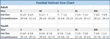 Football Helmet Size Chart Youth Best Helmet 2017