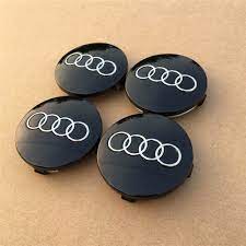 Black Wheel Center Hub Caps 60mm Tire Emblems Badge Rim Cover For Audi 4b0601170 Ebay Hub Caps Black Wheels Emblems