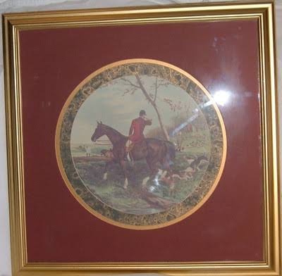 VINTAGE BOMBAY COMPANY FRAMED FOX HUNTING PRINT WITH GOLD WOOD FRAME | #471245730