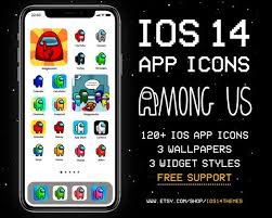 Among Us Ios 14 App Icons Ios14 Among Us Aesthetic Home Etsy In 2020 Themes App App Icon App