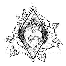 Decorate your laptops, water bottles, helmets, and cars. Sacred Heart Of Jesus Vector Illustration Isolated On White Over Roses Floral And Geometric Background Vintage Style Element R Stock Vector Illustration Of Flame Christianity 93569867