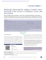 A feeling that your bowel doesn't empty completely. Pdf Endoscopic Ultrasound For Staging Of Colonic Cancer Proximal To The Rectum A Systematic Review And Meta Analysis
