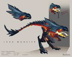 In this video i draw a new skull chaser bad guy: Lava Monster Lava Flow Mine Fantasy Creatures Art Mythical Creatures Art Monster Concept Art