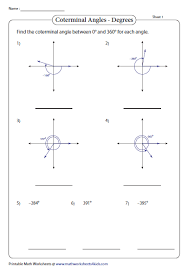 Radian to degree and reference angles draft. Coterminal Angles Degrees Angles Worksheet Trigonometry Worksheets Teaching Geometry