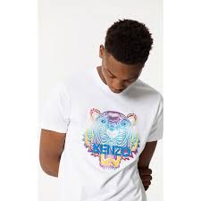 Shop kenzo men's shirts at up to 70% off! Kenzo Blanc Kenzo T Shirt Tigre Rainbow Homme Blanc