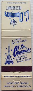 la chaumiere toronto matchbook to design order your business own logo matches goto getmatches com phillu vintage matchbooks matchbook book advertising