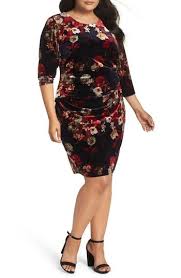 Vince Camuto Velvet Ruched Sheath Dress Plus Size Dresses Trendy Cocktail Dresses Women Clothes Sale