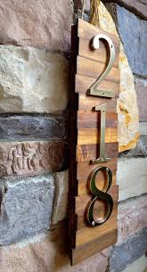 This week i made a modern house number sign and i love it! Decorative House Number Plaque 3 S Wooden Plaque By Mkatesdesigns House Numbers Diy House Number Plaque House Numbers