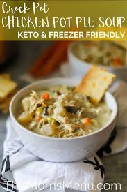 Low Carb Creamy Chicken Pot Pie Soup Crock Pot Recipe Chicken Pot Pie Soup Pot Pie Soup Chicken Pot