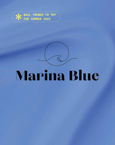 Nail trends to try for Summer 2025: Marina Blue 🌊 Marina Blue beautifully  balances baby blue and bright blue thanks to its mid-toned hue with a  wisteria or purplish blue undertone. This