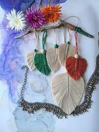 Up to 70% off everything home! Beige Macrame Leaf Wall Hanging Woven Leaf Wall Hanging Eco Etsy Macrame Wall Hanging Macrame Patterns Wall Hanging