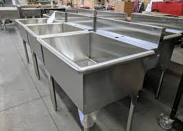 Utility sink laundry tub with stainless steel high rise faucet by maya with side sprayer, large basin, and metal legs, great for workroom, shop, garage, basement, mud room (white tub). Ridalco Stainless Steel Restaurant Commercial Sinks Ridalco Stainless Steel